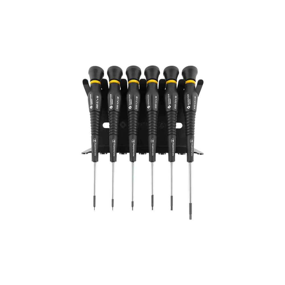 ESD screwdriver, 6 pieces (incl. ESD holder)