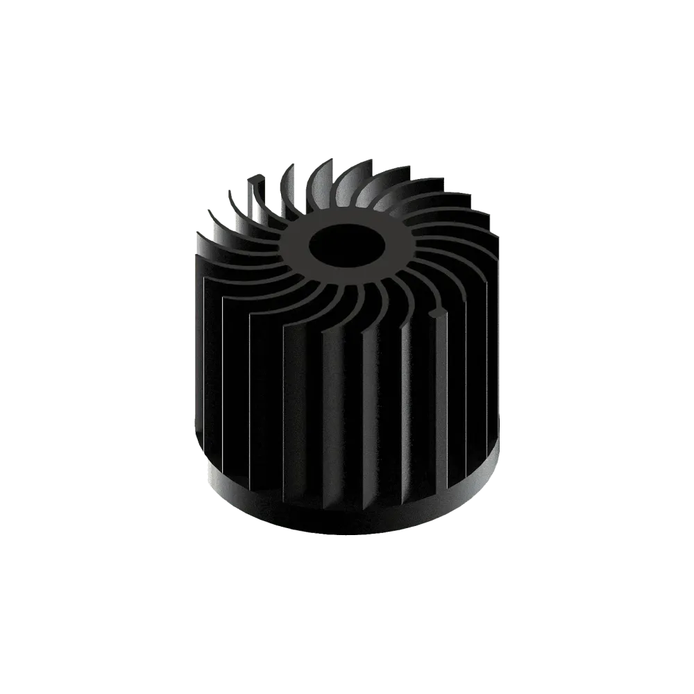 LED star heat sink, ø99mm, H 80mm, Base 10mm, Black anodized