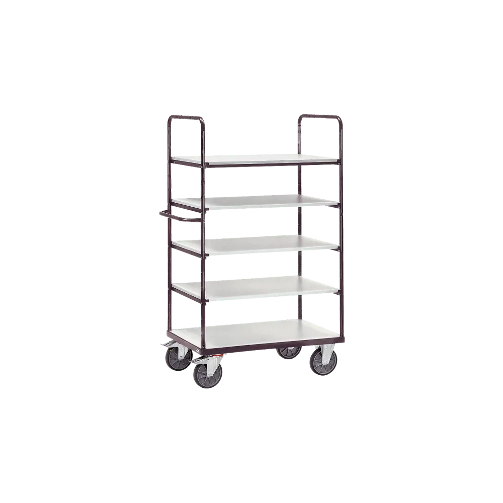 ESD shelf trolley, up to 600 kg, with 5 shelves, 1200 x 800 mm