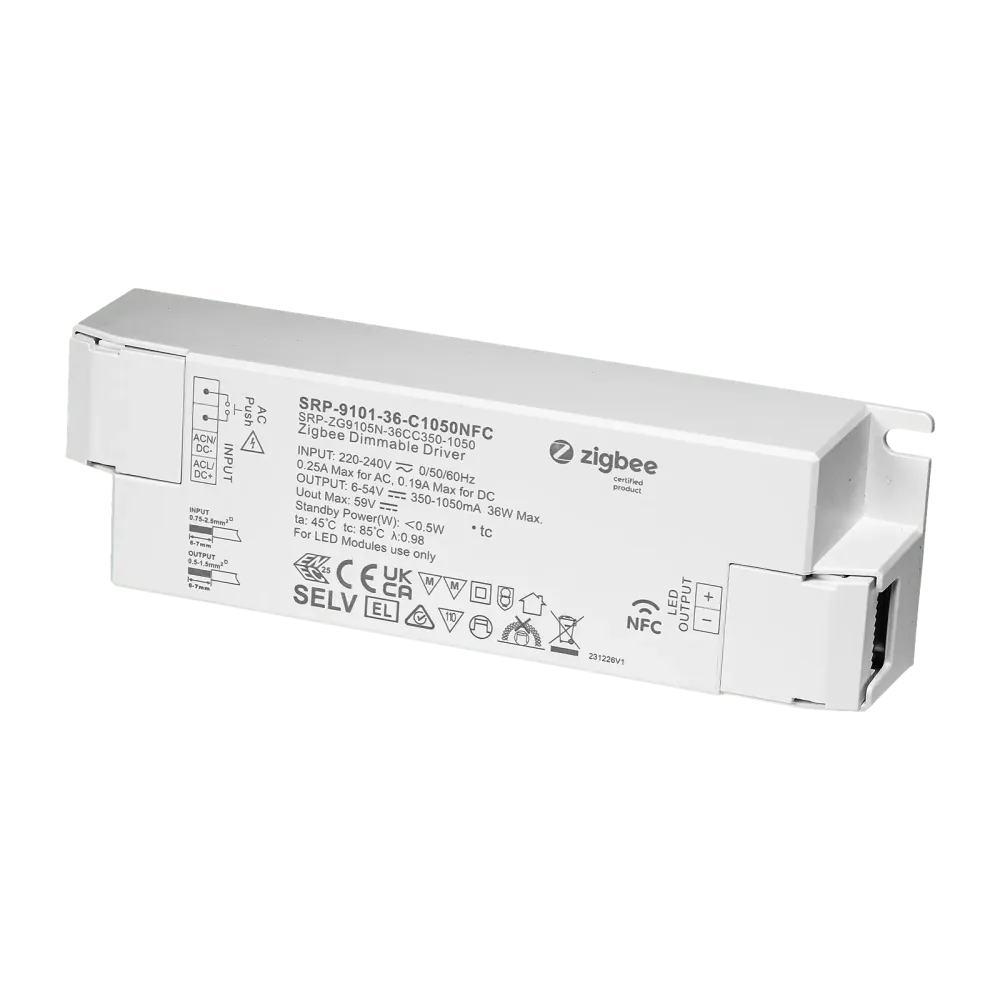 36W ZigBee 3.0, LED TREIBER CC 350-1050mA with NFC