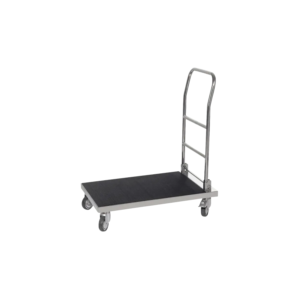 ESD transport trolley with folding bracket