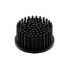 LED pin fin heat sink, ø60mm, H 30mm, Base 5mm, Black anodized